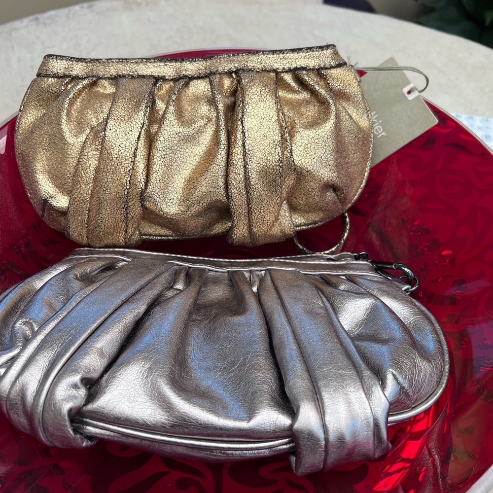 Two Wristlet Purses By botkier For Target. One Silver & One Distressed G…